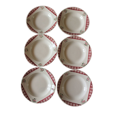 Lot 6 hollow plates Niger Digoin Sarreguemines