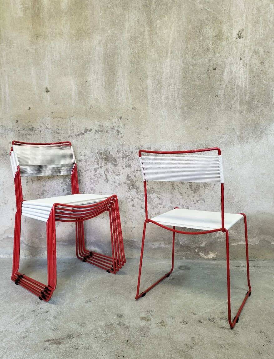 Set of six "Spaghetti" chairs by Giandomenico Belotti