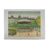 Bernard Vercruyce: The Park Kiosk, original signed lithograph