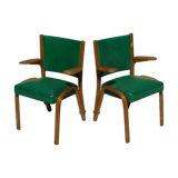 Pair of Bow Wood armchairs by Hugues Steiner