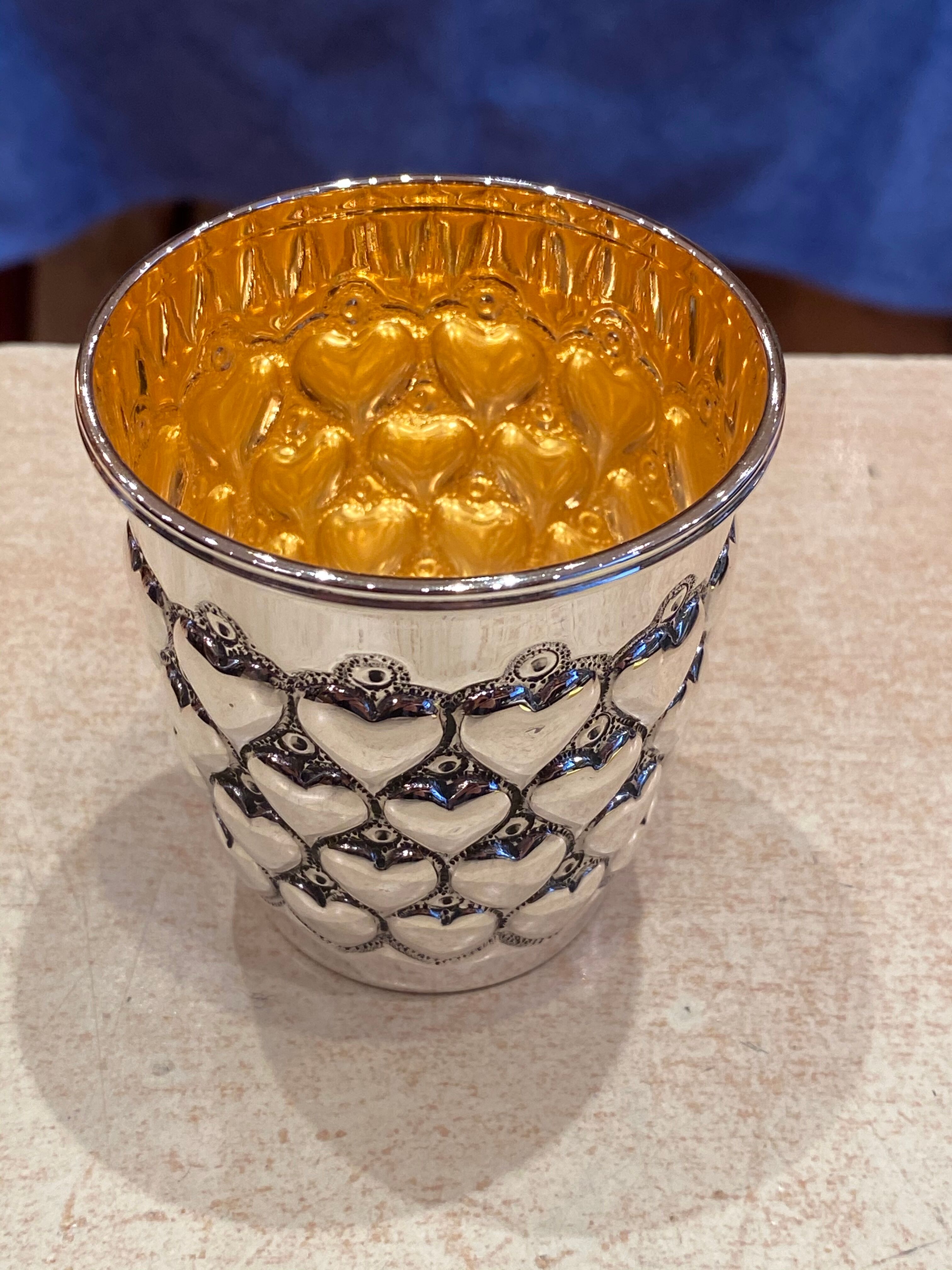 Timbale in solid silver and vermeil