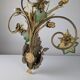 Art Nouveau Chestnut Leaf and Green Glass Sconce, 1900s