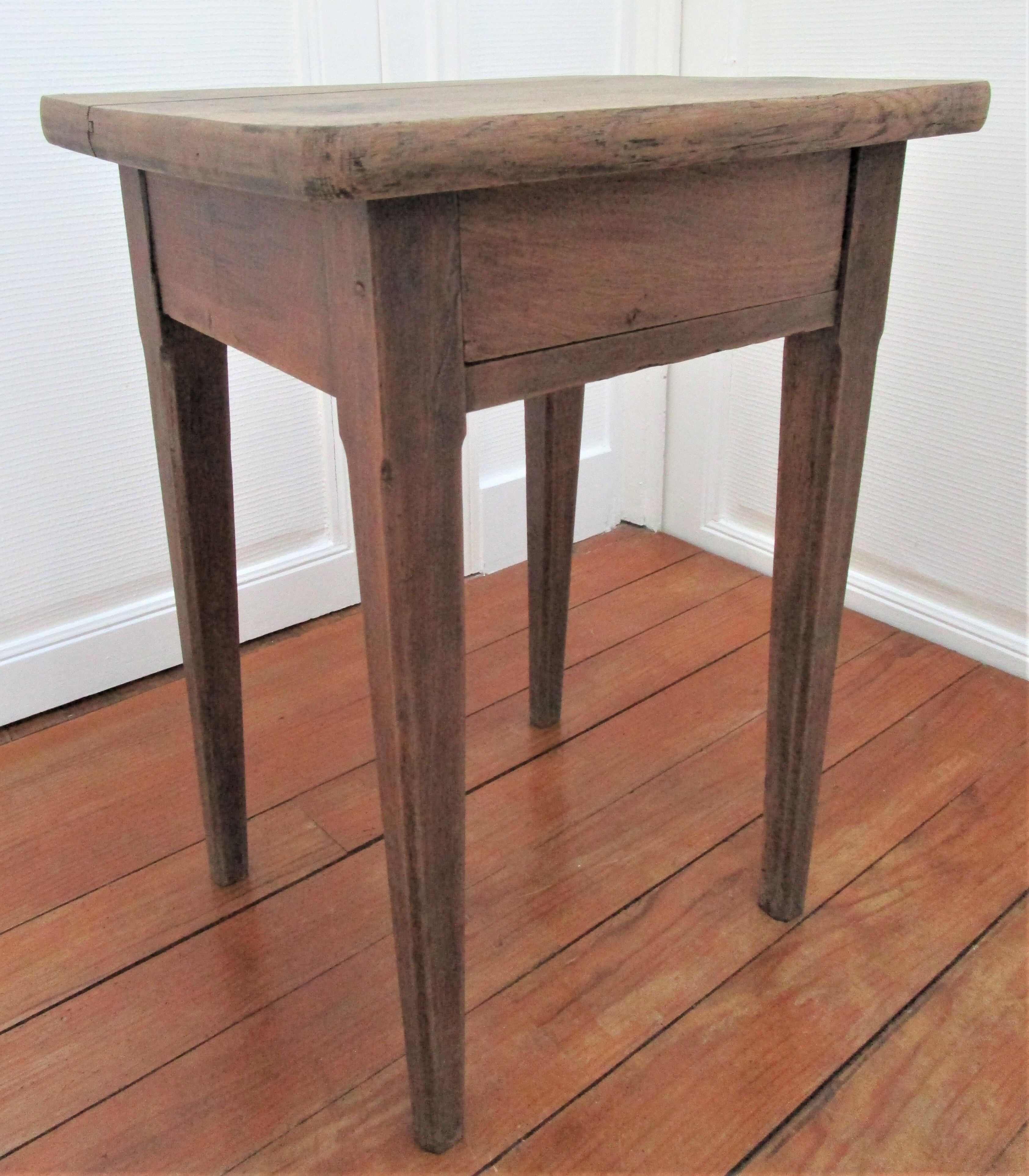 Bedside table solid oak patinated early twentieth century