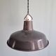 Set of 3 industrial pendant lights in anthracite enameled sheet metal