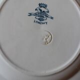 Set of 4 mismatched blue flat plates