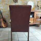 Wood armchair and imitation leather