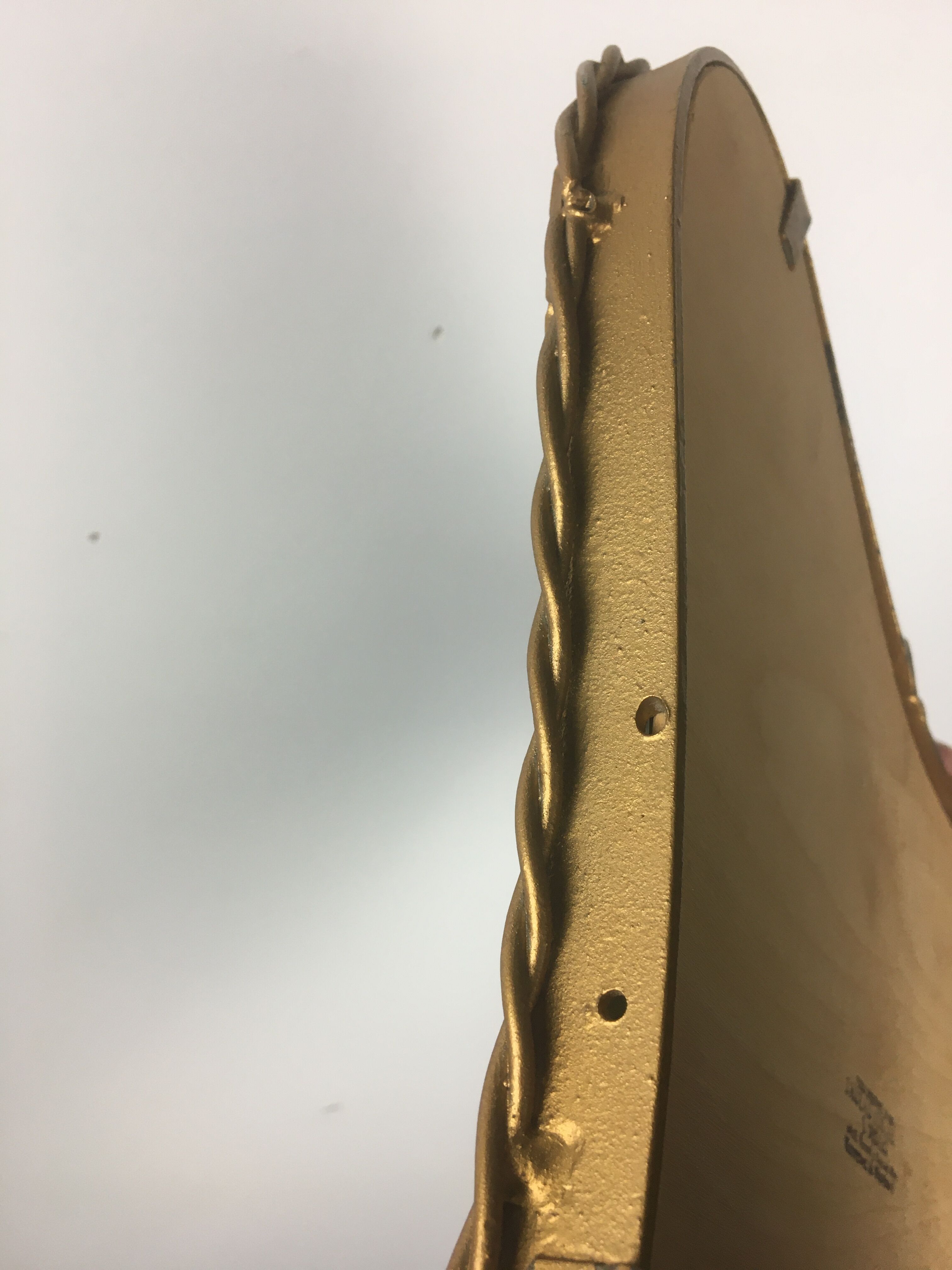 Asymmetrical brass mirror 1960-70 Polish design