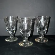 Set of 3 thick blown glass absinthe glasses - Vintage Mazagran