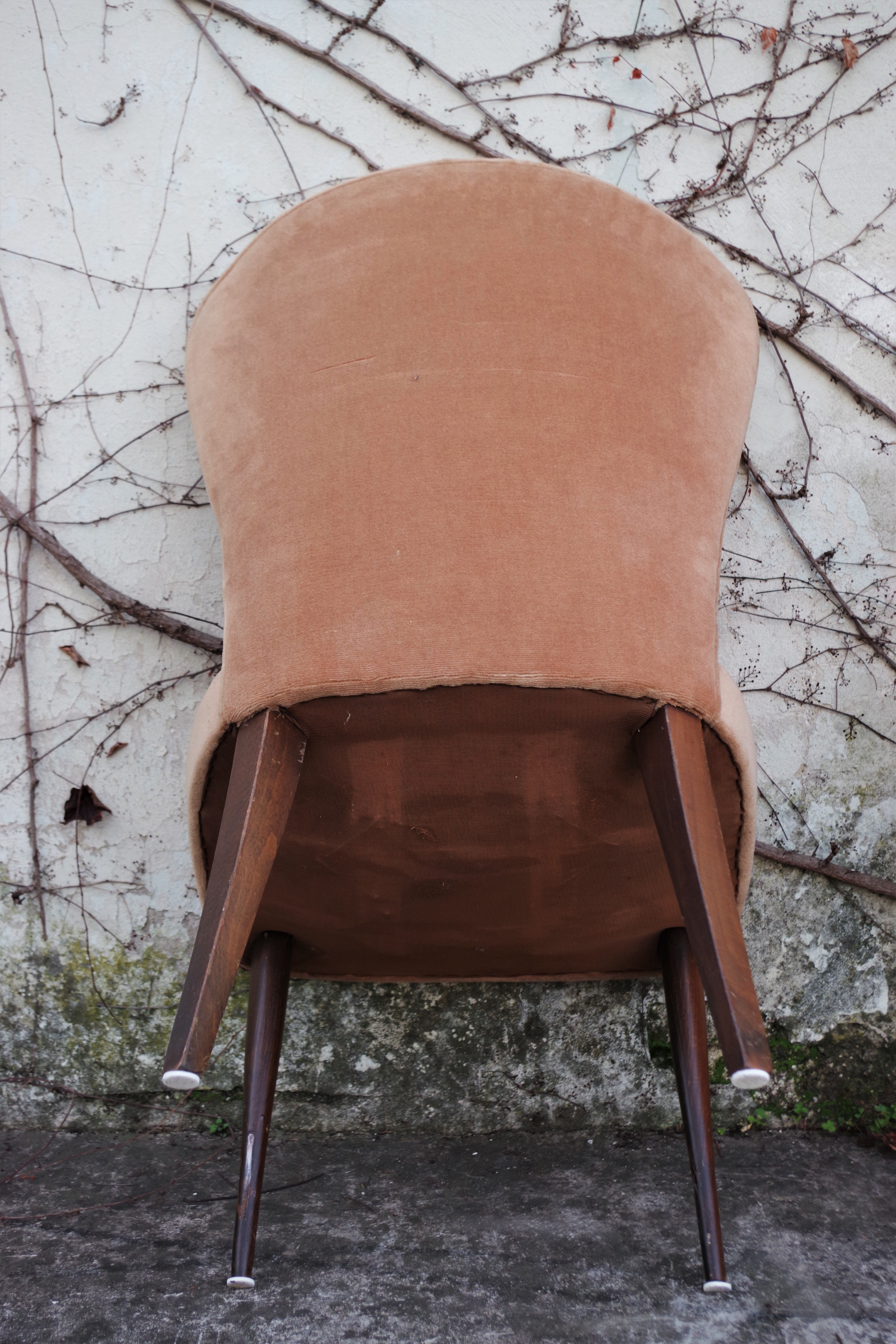 Velvet armchairs, 1950s, set of 2