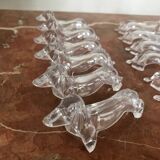 Series of 12 dachshund knife holders