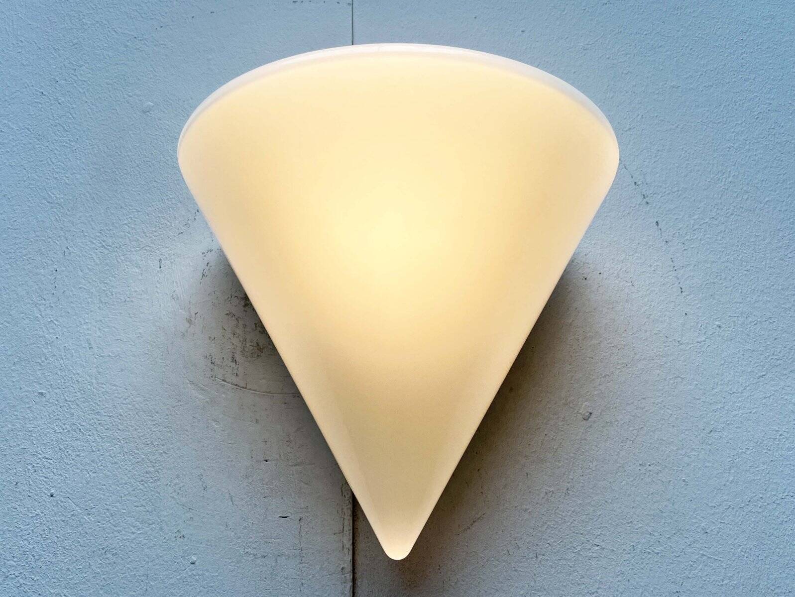 Wall lamp in glass from the Postmodern T+L Royal Typ L 133 series by Keuco, 1980s.