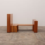 Modular beech set of two room dividers with benches, 1970 Italy
