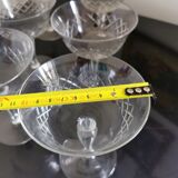 6 crystal champagne glasses