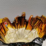 Glass bowl designed by Pertti Santalahti for Humppila Glas Finland 1960-170s.