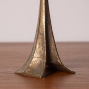 Brutalist bronze candlestick by Michael Harjes, 1970s, Germany.