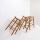 Set of 3 bar stools in Oak and Rush woven seat
