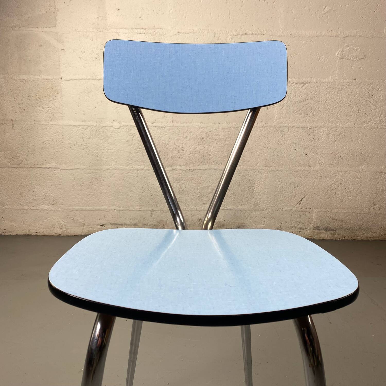 Blue Formica chair