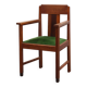 Chaise latérale en chêne et velours de l'école d'Amsterdam, Pays-Bas, années 1920.