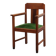 Chaise latérale en chêne et velours de l'école d'Amsterdam, Pays-Bas, années 1920.