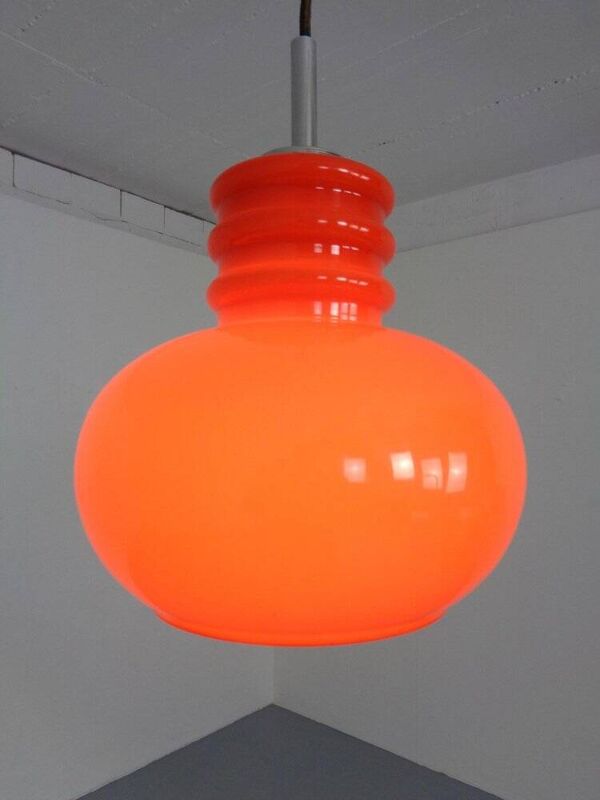 Glass Ceiling Lamp from Peill & Putzler, 1960s