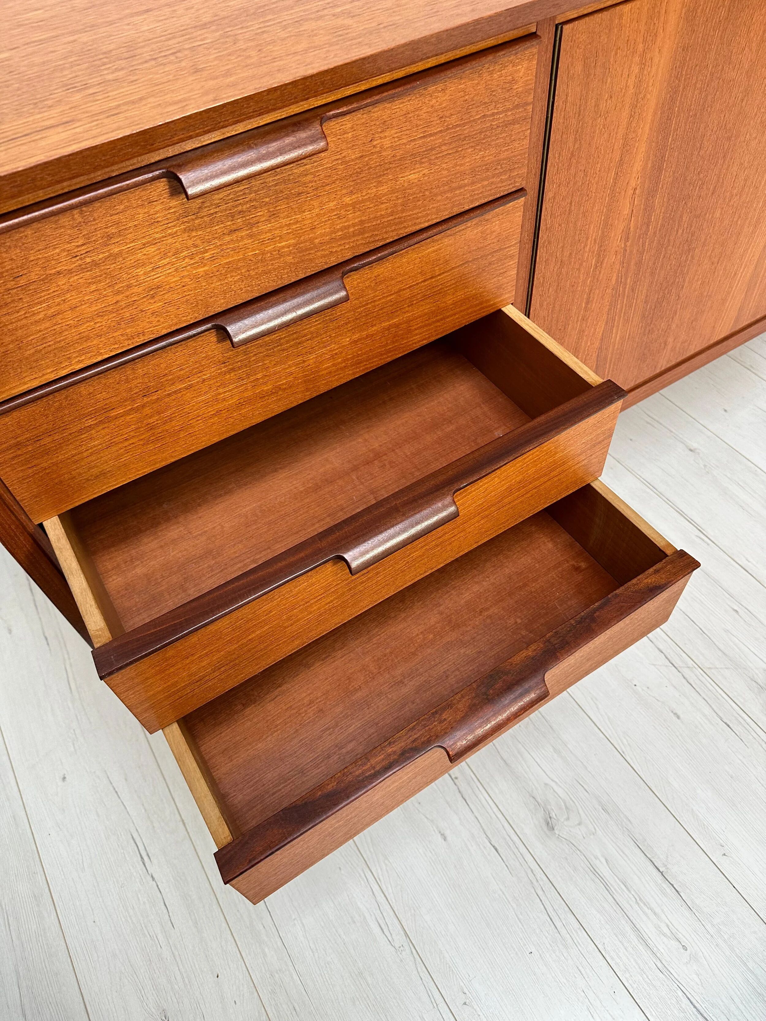 1960s vintage large minimalistic mid-century teak sideboard
