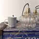 Pair of vintage amber glass pendant lights