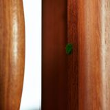 Teak Dyrlund highboard display case with shutter doors