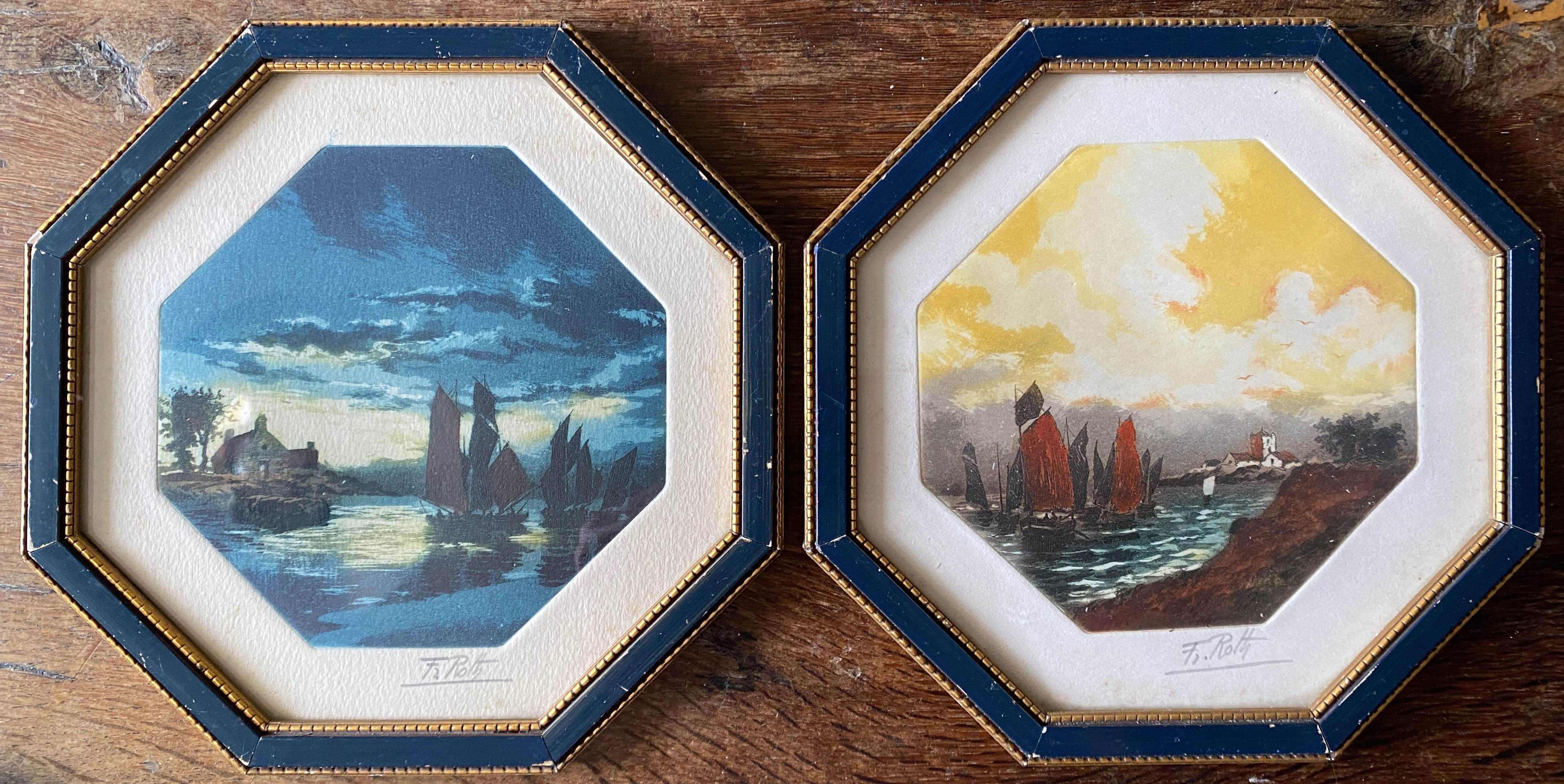 Paintings two Aquatints by Francis Roth (1883-1932) Marine Bretagne