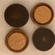 4 old blue and white delfts earthenware spice jars