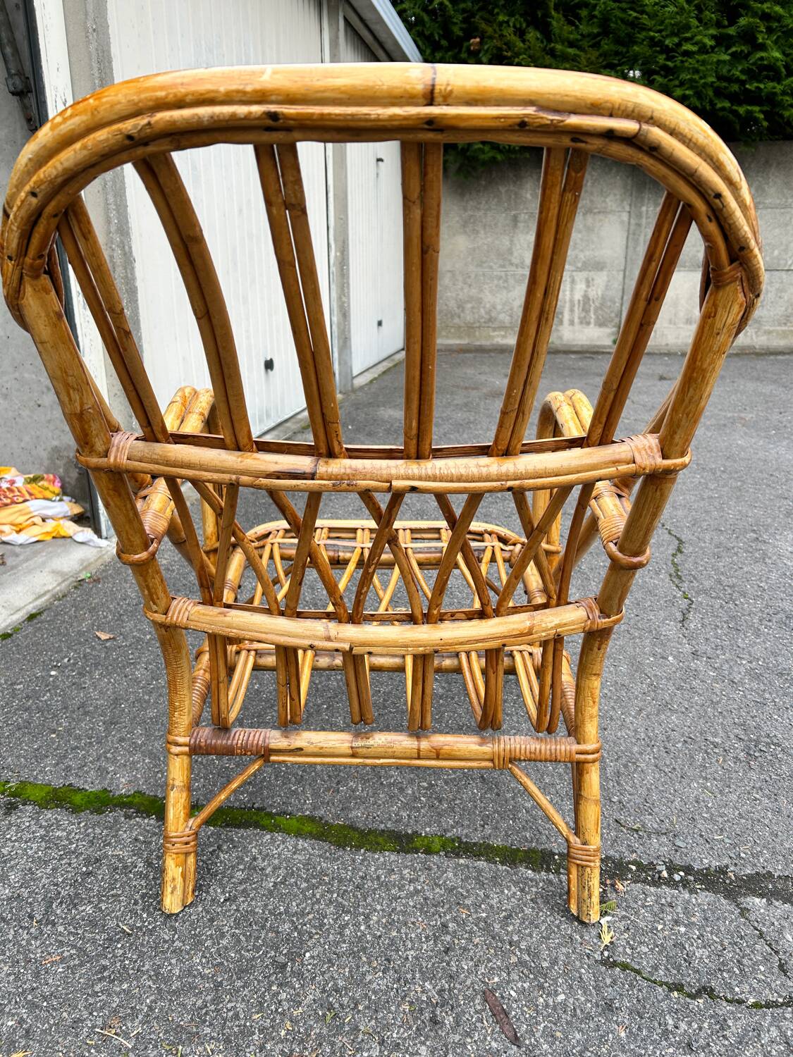 Vintage wicker armchair