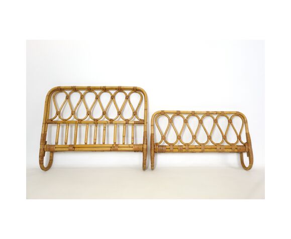 Rattan Head And Footboard From The 60, Canoga Rattan Bed Twin