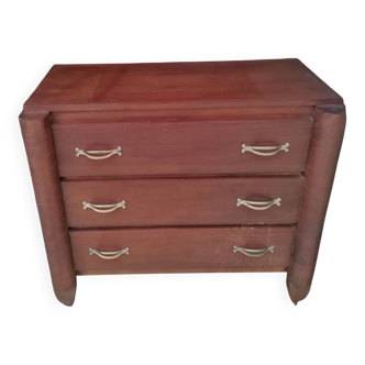 Small wooden veneer Art Deco chest of drawers.
