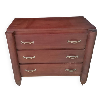 Small veneered wooden Art Deco chest of drawers.