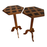 Pair of inlaid hexagonal saddles