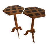 Pair of inlaid hexagonal saddles