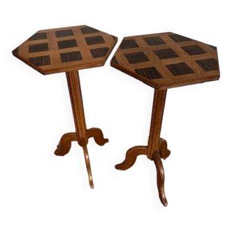 Pair of inlaid hexagonal saddles