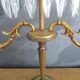 Pair of antique bronze and crystal candelabras - electrified
