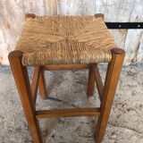 Wooden stool & mulched seat