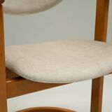 Set of 6 curverd beech wood dining chairs, 1960s Germany.