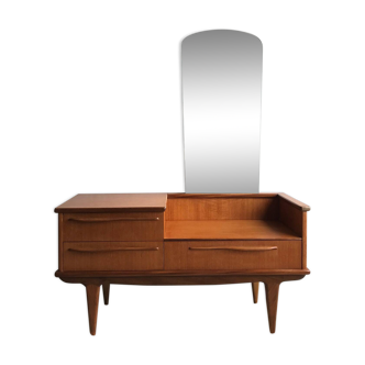 Coiffeuse en teck, design scandinave des années 1960