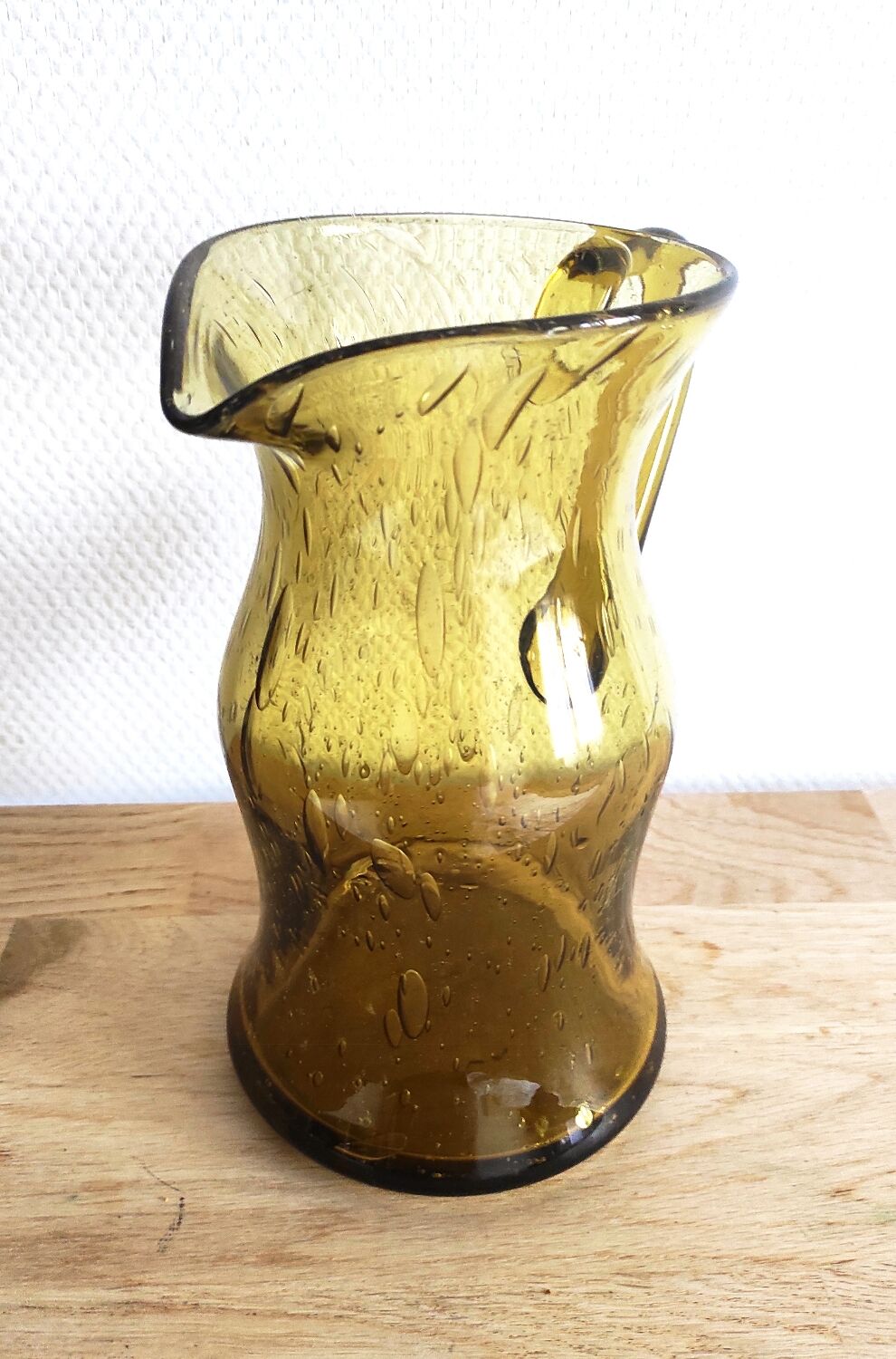 Biot bubbled glass pitcher