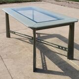 Vintage dining table Giorgetti Italian design pastel green