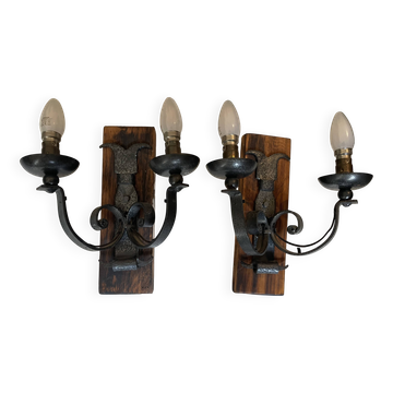 Pair of antique wall lights