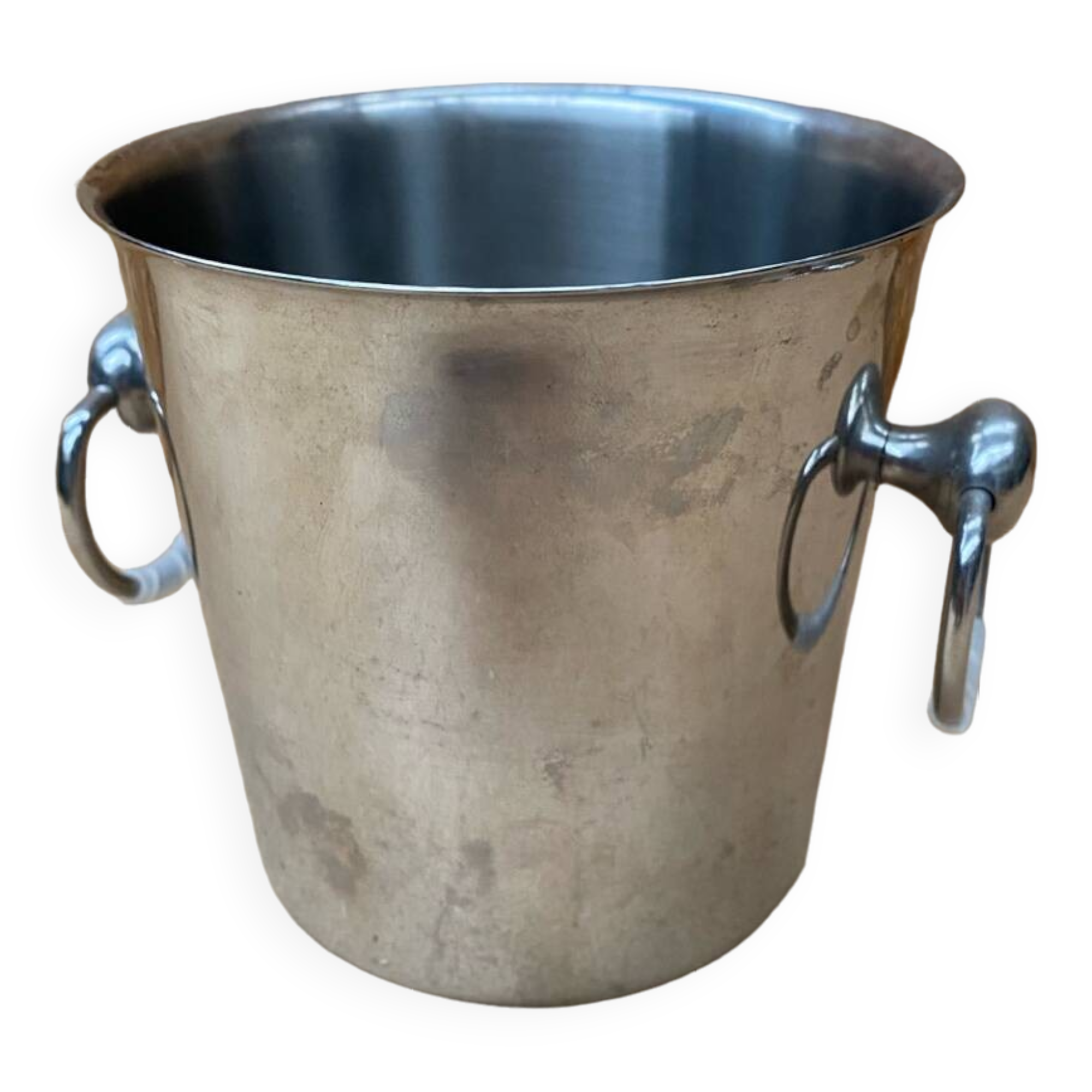 Old champagne bucket cooler couzon stainless steel france