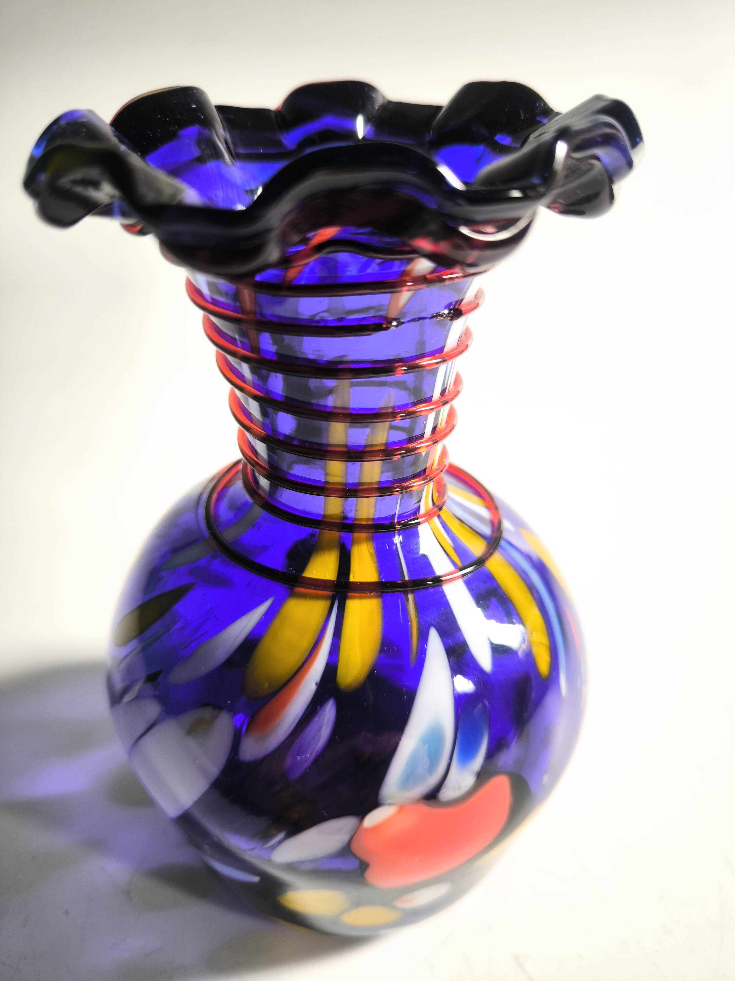 Vintage Murano Vase "Ruffled Rim" 1960s