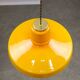 Mid-Century Italian Yellow Glass and Brass Pendant Lamp