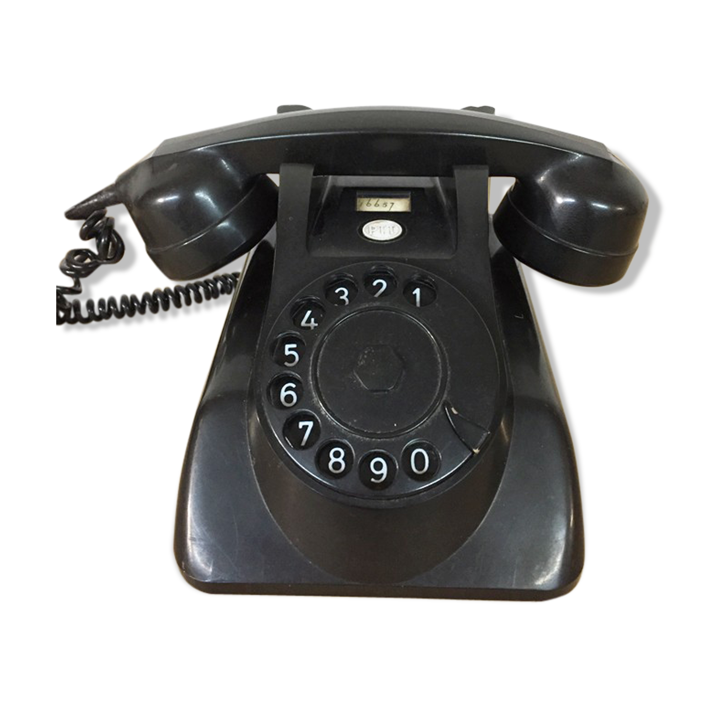 Vintage phone PTT black bakelite, 1960