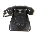 Vintage phone PTT black bakelite, 1960