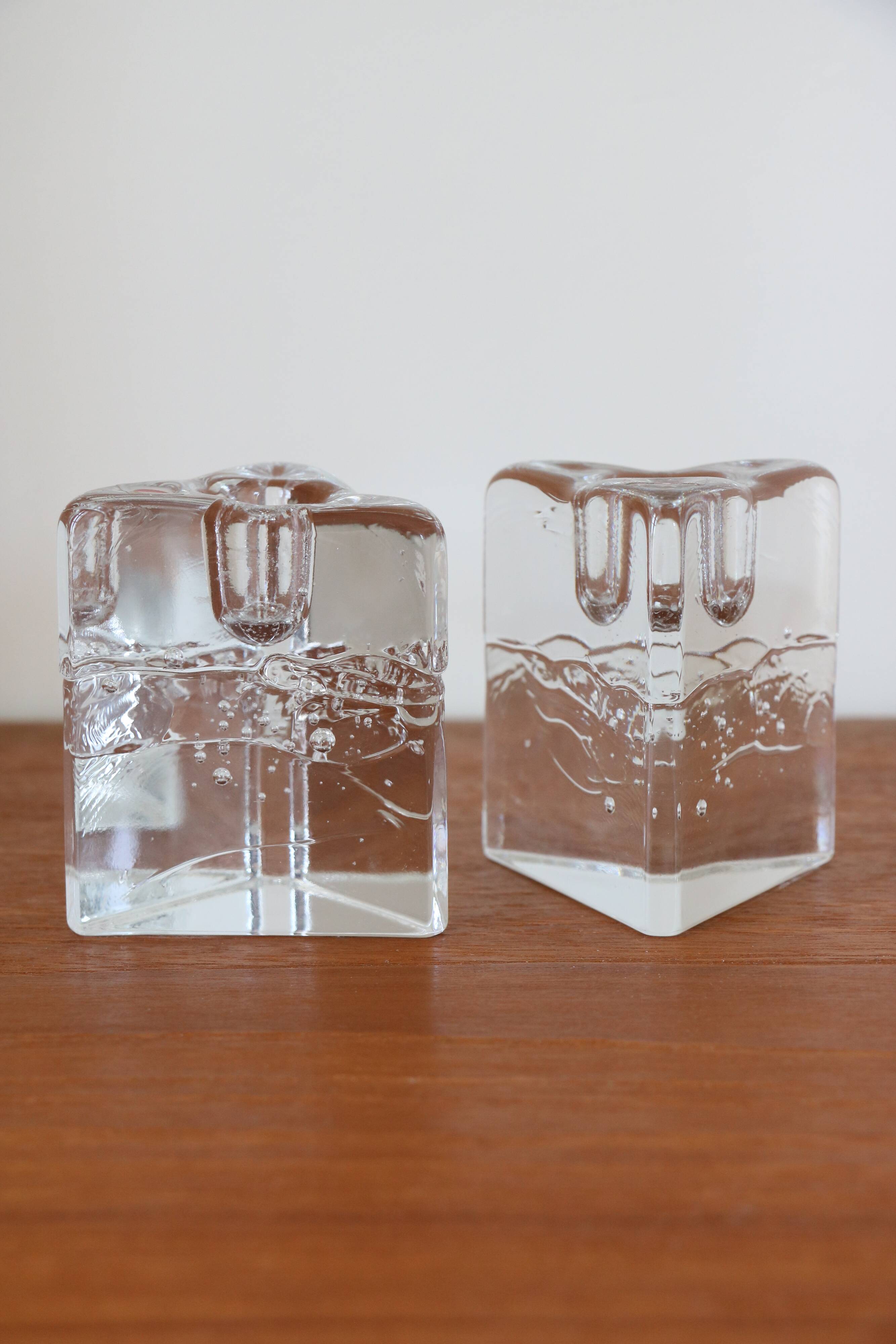 Pair of candlesticks Arkipelago, Timo Sarpaneva, Iittala, Finland.
