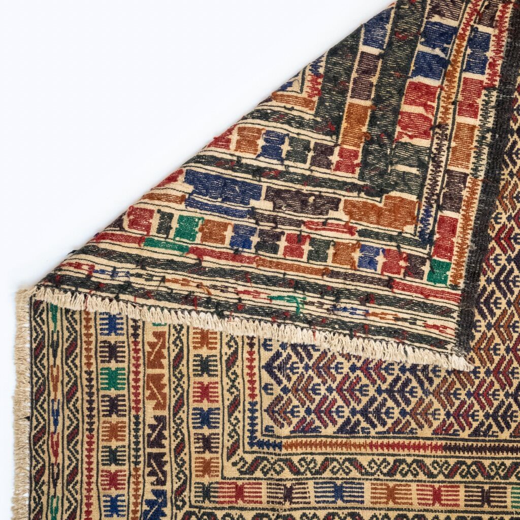 Ethnic Afghan kilim in handmade wool 200x118 cm